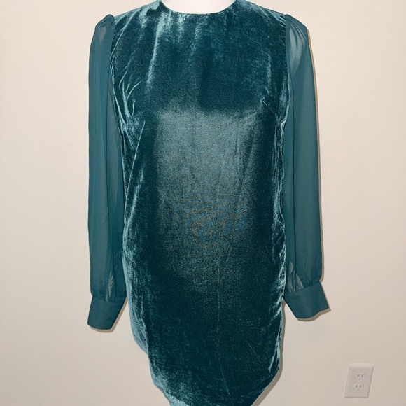 J. Crew Emerald Velvet Dress - Picture 1 of 3